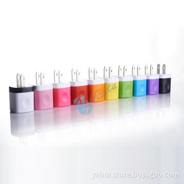 5V 1A Single Port USB Colored Travel Charger For Mobile Phone